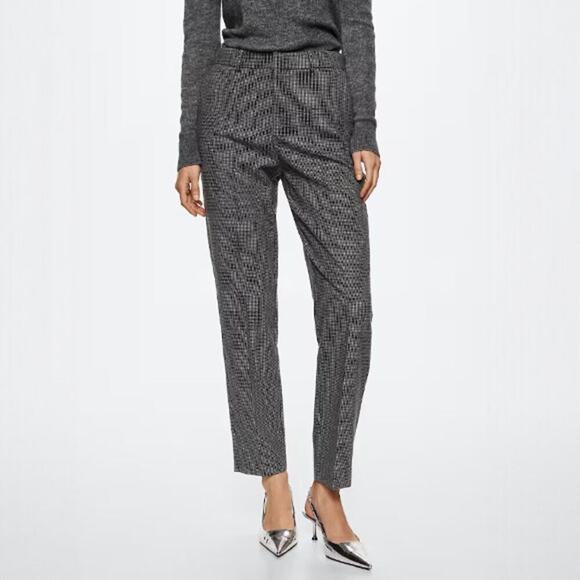 NWT MANGO Gray Slim Fit Wool Suit Trousers Size US 6 - Picture 1 of 6